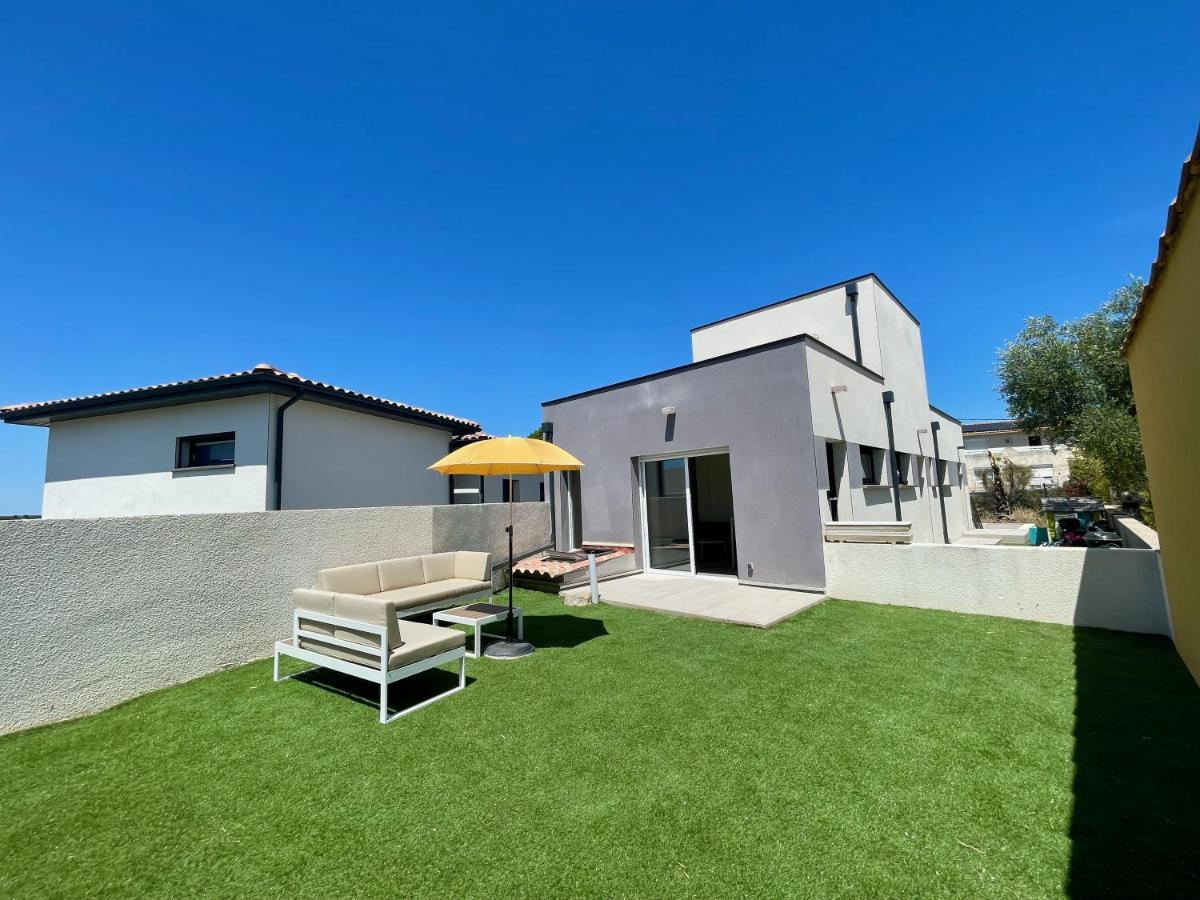 Appartement Souplex Jardin Proche Autoroute, Plages Et Attractions, Wifi - Tv, Calme Bessan Kültér fotó